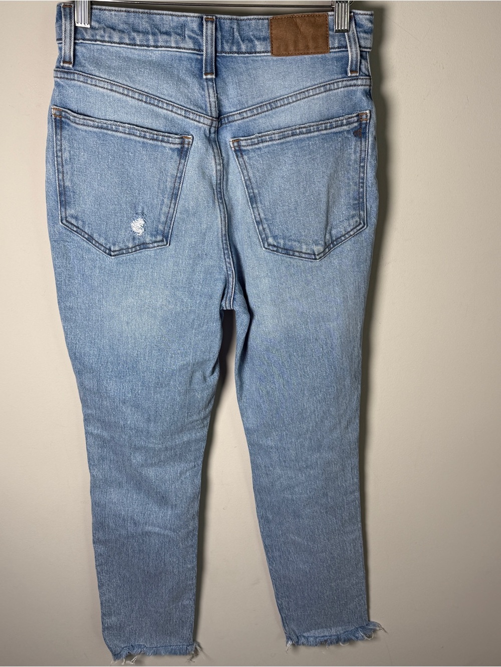 Madewell Perfect Vintage Jean Distressed Raw Hem Light Wash mom jean straight 26 - Picture 5 of 12